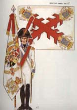 Bandera y uniforme utilizados por los integrantes del Regimiento de Baza.